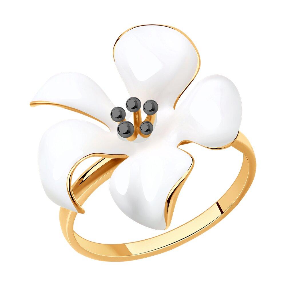 Кольцо из золочёного серебра с эмалью - видео на модели