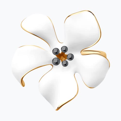 Кольцо из золочёного серебра с эмалью из серебро — вид 2