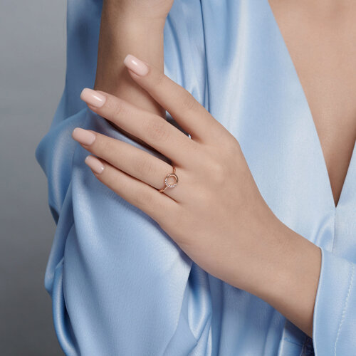 Кольцо из золочёного серебра с фианитами из серебро — вид 3