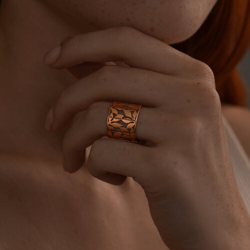 Кольцо из золочёного серебра из серебро — вид 2