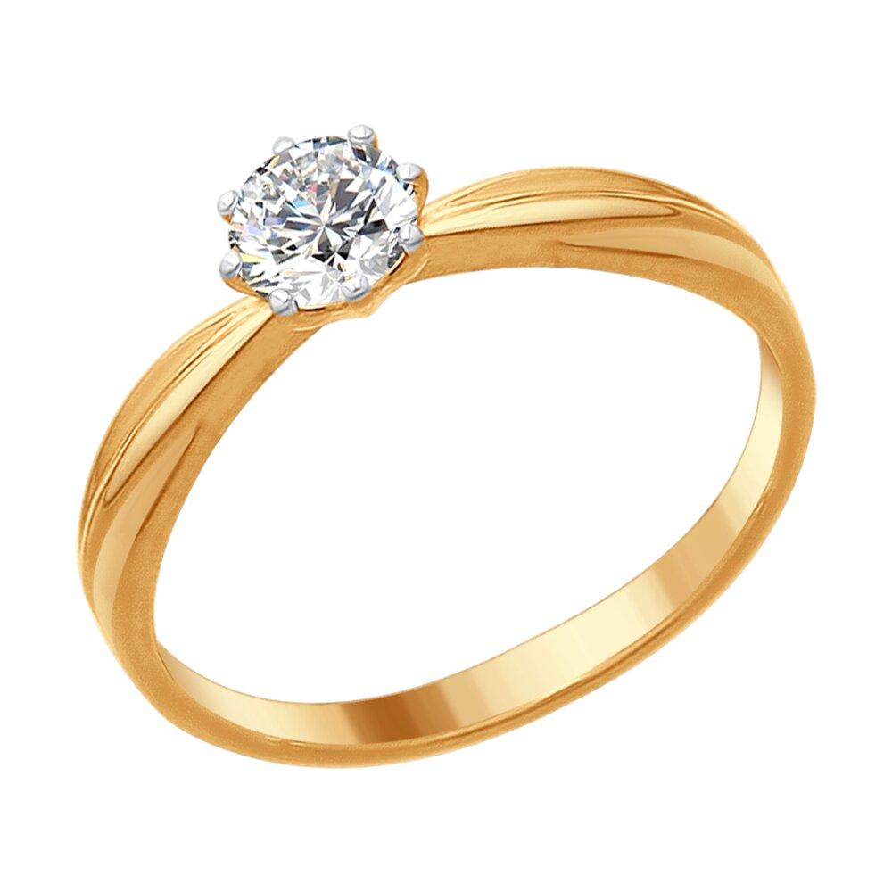 Кольцо из золочёного серебра с фианитом - видео на модели