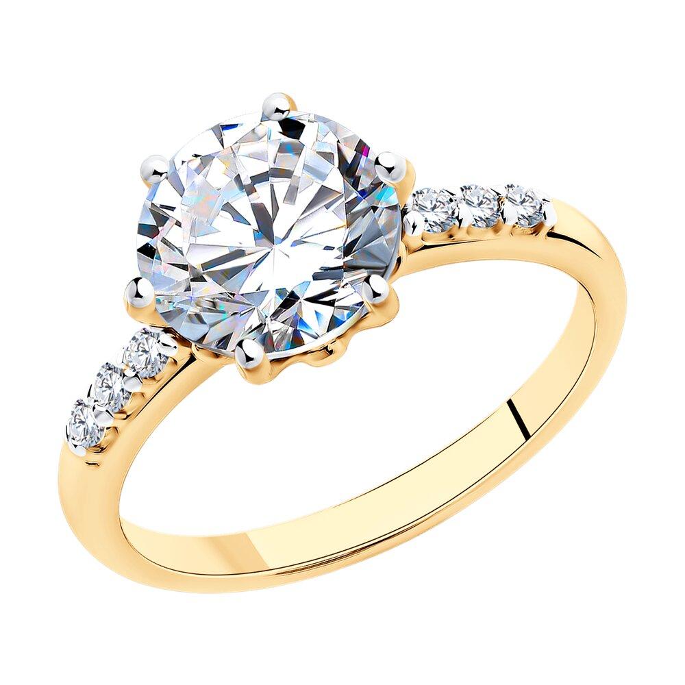 Кольцо из золочёного серебра с фианитами - видео на модели