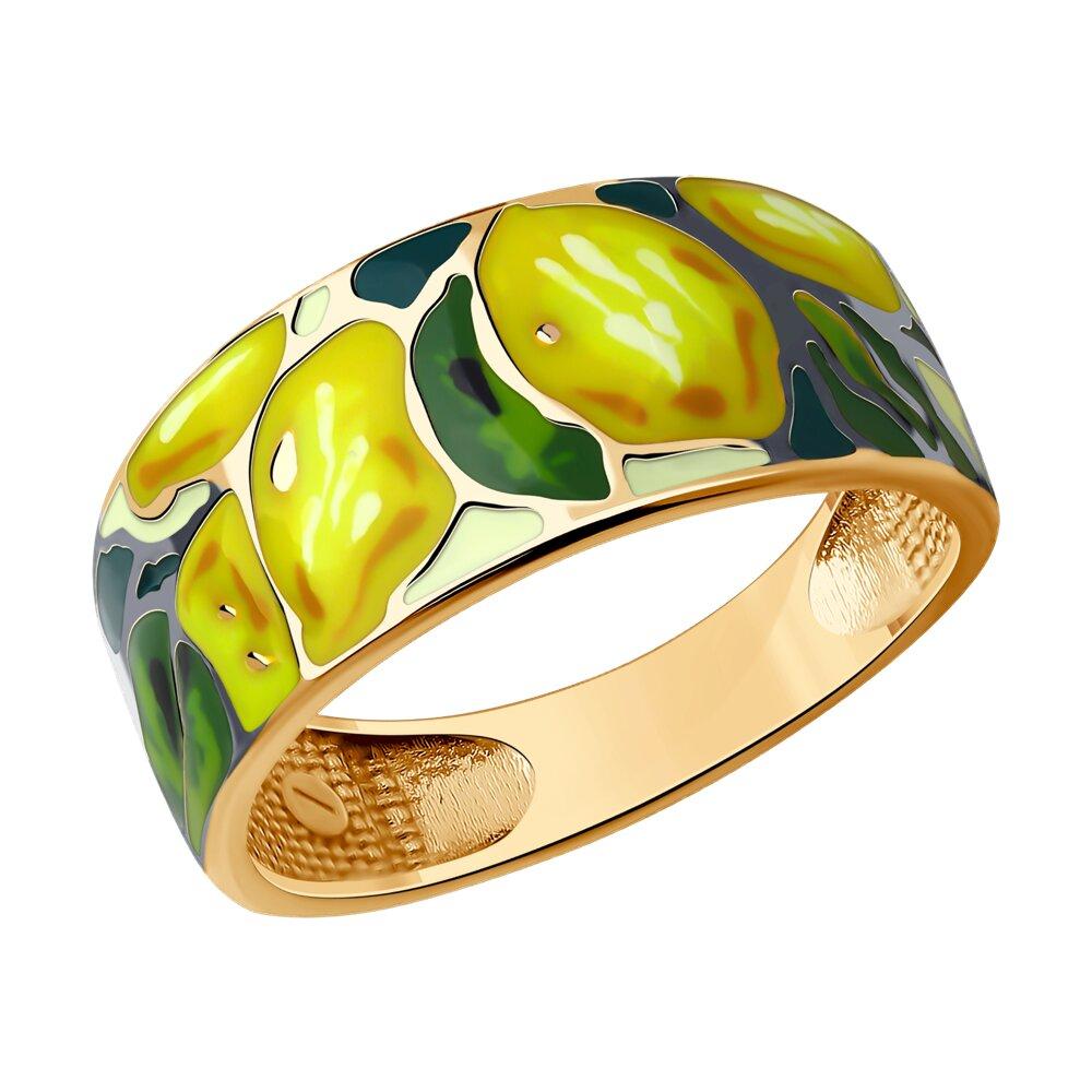 Кольцо из золочёного серебра с эмалью - видео на модели