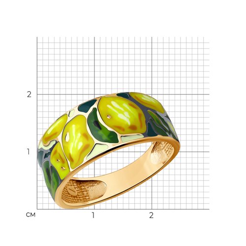 Кольцо из золочёного серебра с эмалью из серебро — вид 3