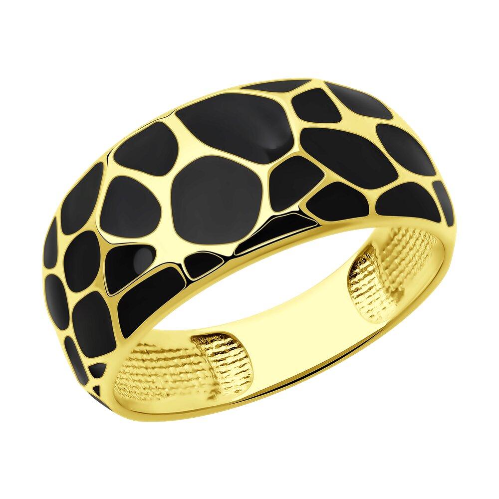 Кольцо из золочёного серебра с эмалью - видео на модели