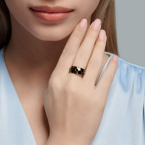 Кольцо из золочёного серебра с эмалью из серебро — вид 3