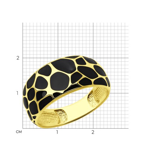 Кольцо из золочёного серебра с эмалью из серебро — вид 4