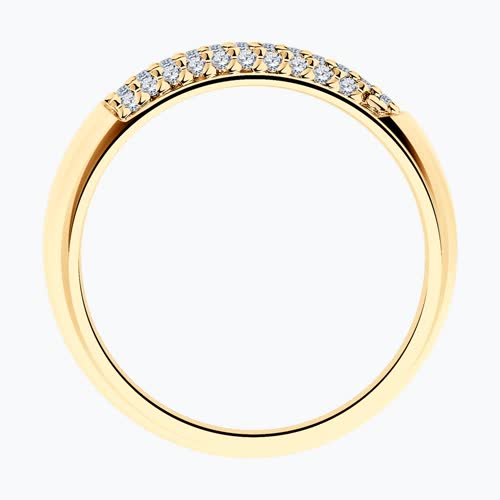 Кольцо из золочёного серебра с фианитами из серебро — вид 2