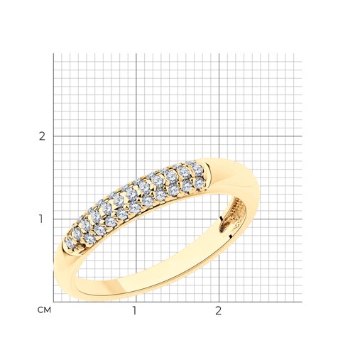 Кольцо из золочёного серебра с фианитами из серебро — вид 5