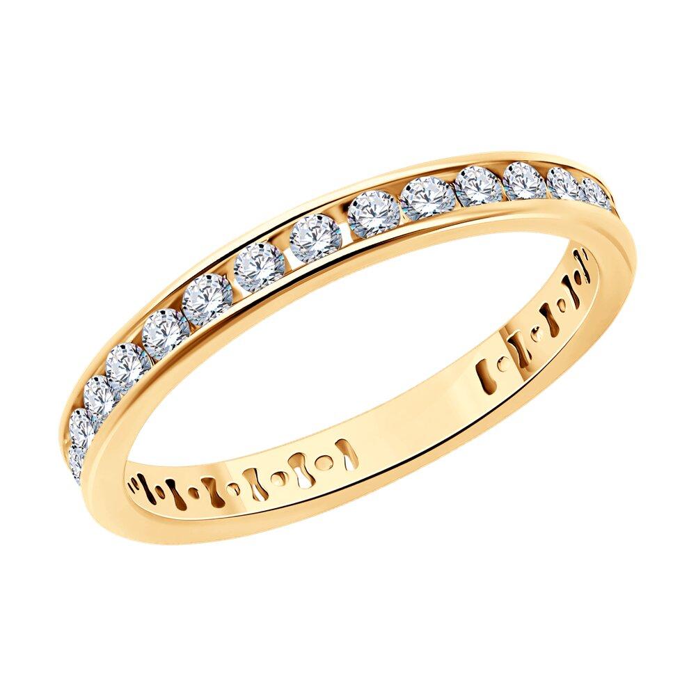 Кольцо из золочёного серебра с фианитами - видео на модели