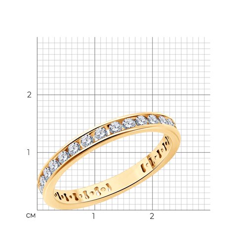 Кольцо из золочёного серебра с фианитами из серебро — вид 2