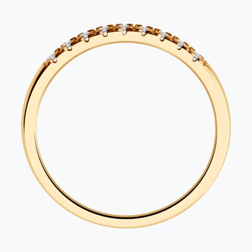 Кольцо из золочёного серебра с фианитами из серебро — вид 3