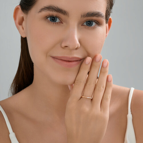 Кольцо из золочёного серебра с фианитами из серебро — вид 5