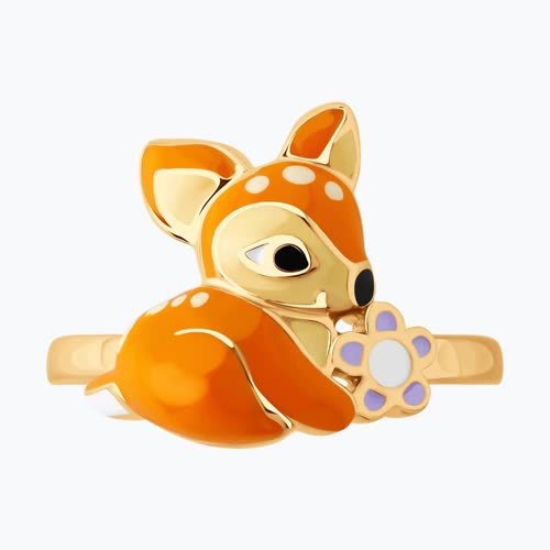 Кольцо из золочёного серебра с эмалью из серебро — вид 2