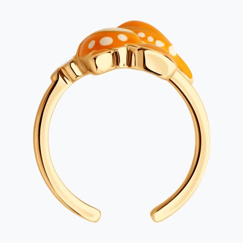 Кольцо из золочёного серебра с эмалью из серебро — вид 3