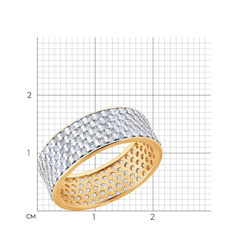 Кольцо из золочёного серебра с фианитами из серебро — вид 5