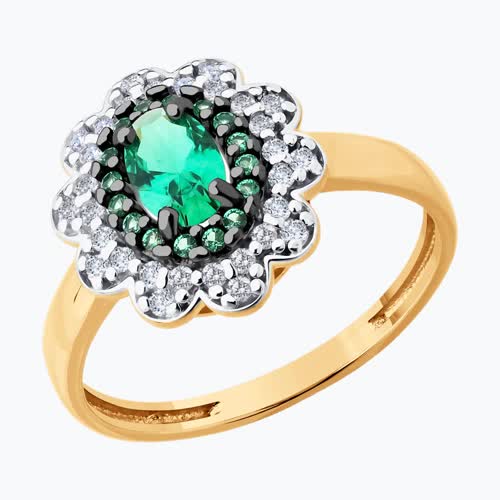 Кольцо из серебра с фианитами - видео на модели