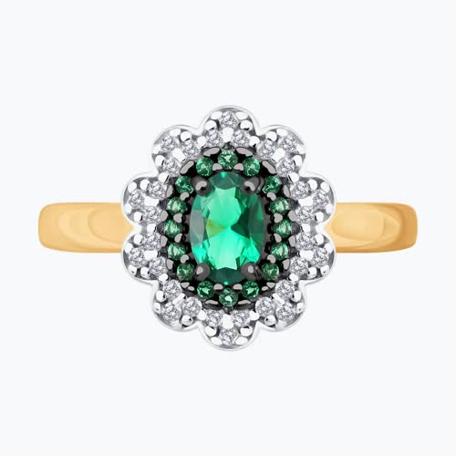 Кольцо из серебра с фианитами из серебро — вид 2