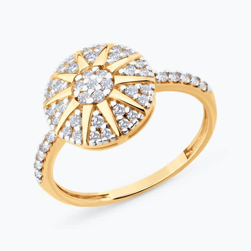 Кольцо из золочёного серебра с фианитами - видео на модели