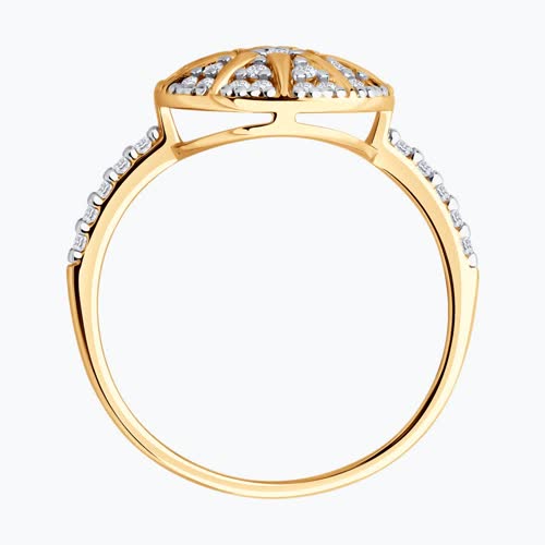 Кольцо из золочёного серебра с фианитами из серебро — вид 3