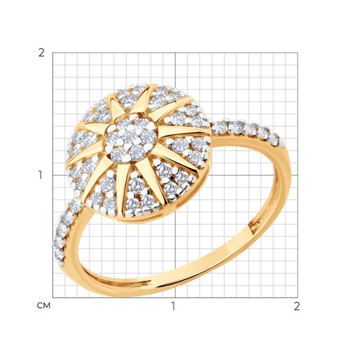 Кольцо из золочёного серебра с фианитами из серебро — вид 6