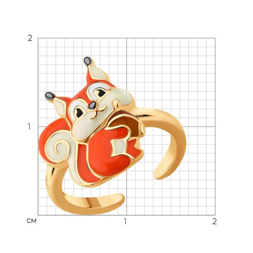 Кольцо из золочёного серебра с эмалью из серебро — вид 5