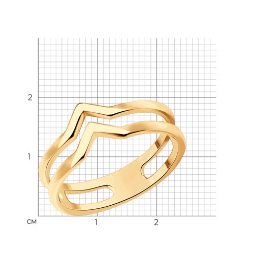 Кольцо из золочёного серебра из золочение розовое — вид 2
