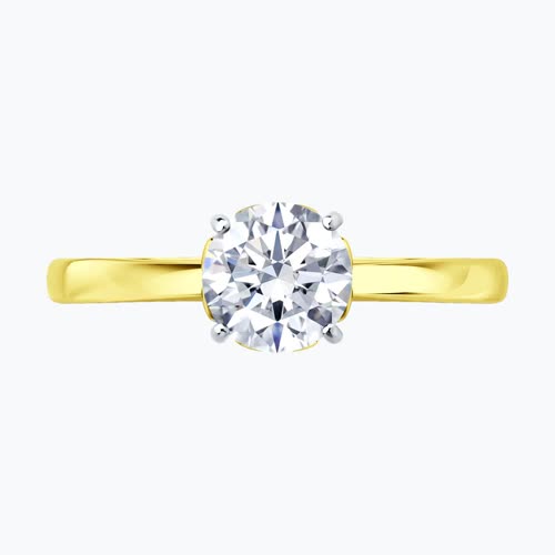 Кольцо из золочёного серебра с фианитом из золочение желтое — вид 4