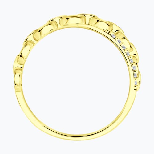 Кольцо из золочёного серебра с фианитами из серебро — вид 2