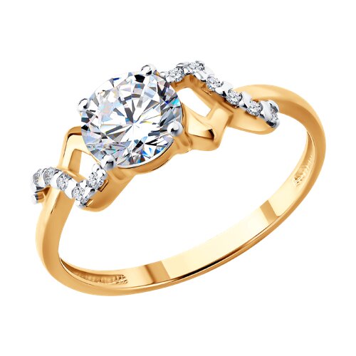 Кольцо из золочёного серебра с фианитами - видео на модели