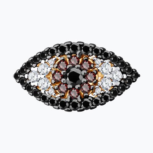 Кольцо из золочёного серебра с фианитами из серебро — вид 2