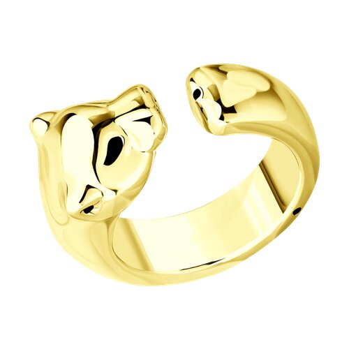 Кольцо из золочёного серебра с эмалью