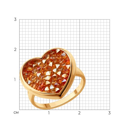 Кольцо из золочёного серебра с кристальной тканью из серебро — вид 5