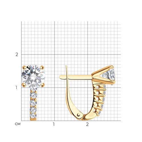 Серьги из золочёного серебра с фианитами из серебро — вид 4