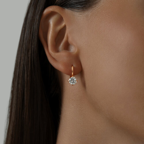 Серьги из золочёного серебра с фианитами из серебро — вид 4