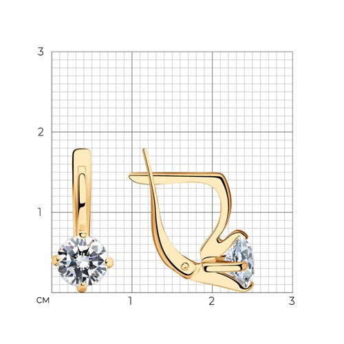 Серьги из золочёного серебра с фианитами из серебро — вид 6