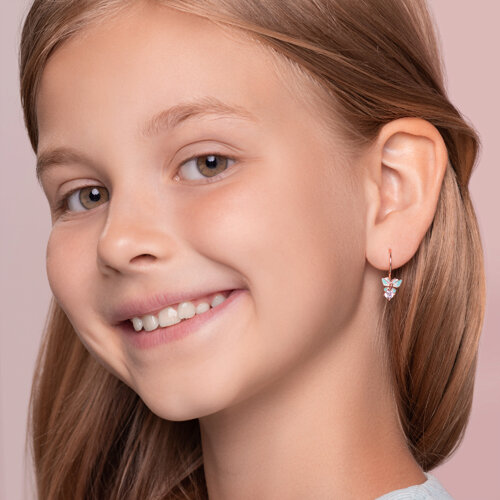 Серьги из серебра с эмалью и фианитами из серебро — вид 2