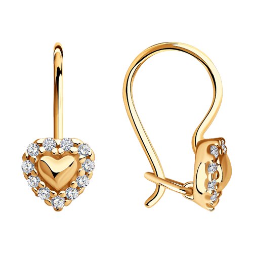 Серьги из золочёного серебра с фианитами - видео