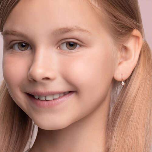 Серьги из золочёного серебра с фианитами из серебро — вид 2