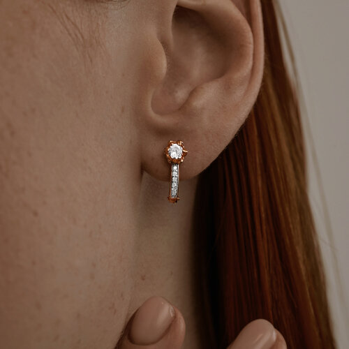 Серьги из золочёного серебра с фианитами из серебро — вид 2