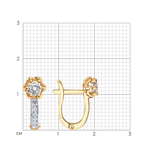 Серьги из золочёного серебра с фианитами из серебро — вид 4