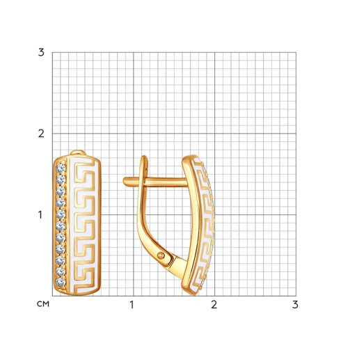 Серьги из золочёного серебра с эмалью с фианитами из серебро — вид 4