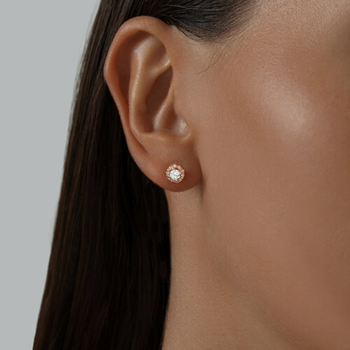 Серьги из золочёного серебра с фианитами из серебро — вид 3