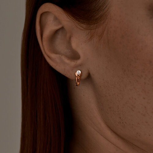 Серьги из золочёного серебра с фианитами из серебро — вид 3