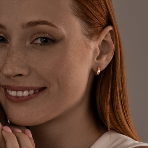 Серьги из золочёного серебра с фианитами из серебро — вид 3