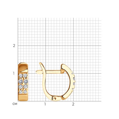 Серьги из золочёного серебра с фианитами из серебро — вид 4