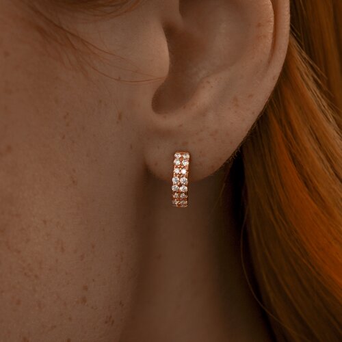 Серьги из золочёного серебра с фианитами из серебро — вид 3