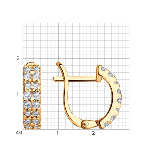 Серьги из золочёного серебра с фианитами из серебро — вид 4