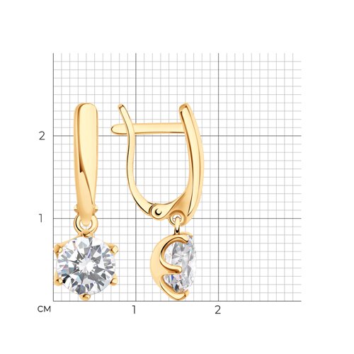 Серьги из золочёного серебра с фианитами из серебро — вид 5