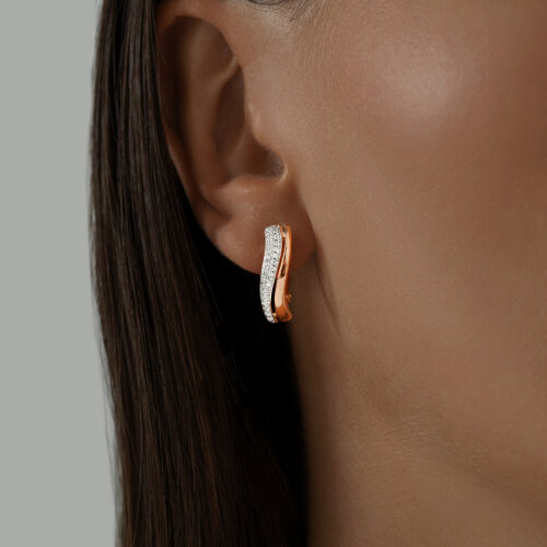 Серьги из золочёного серебра с фианитами из серебро — вид 3